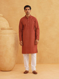 SOJANYA Men Floral Printed Kurta With Pyjamas & Nehru Jacket