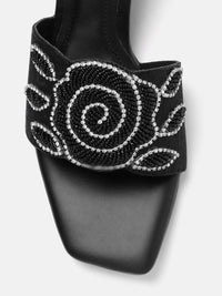 House of Pataudi Embellished Kitten Sandals