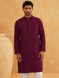 SOJANYA Motif Etnik Bersulam Kurta Kapas Tulen Bersulam dengan Churidar