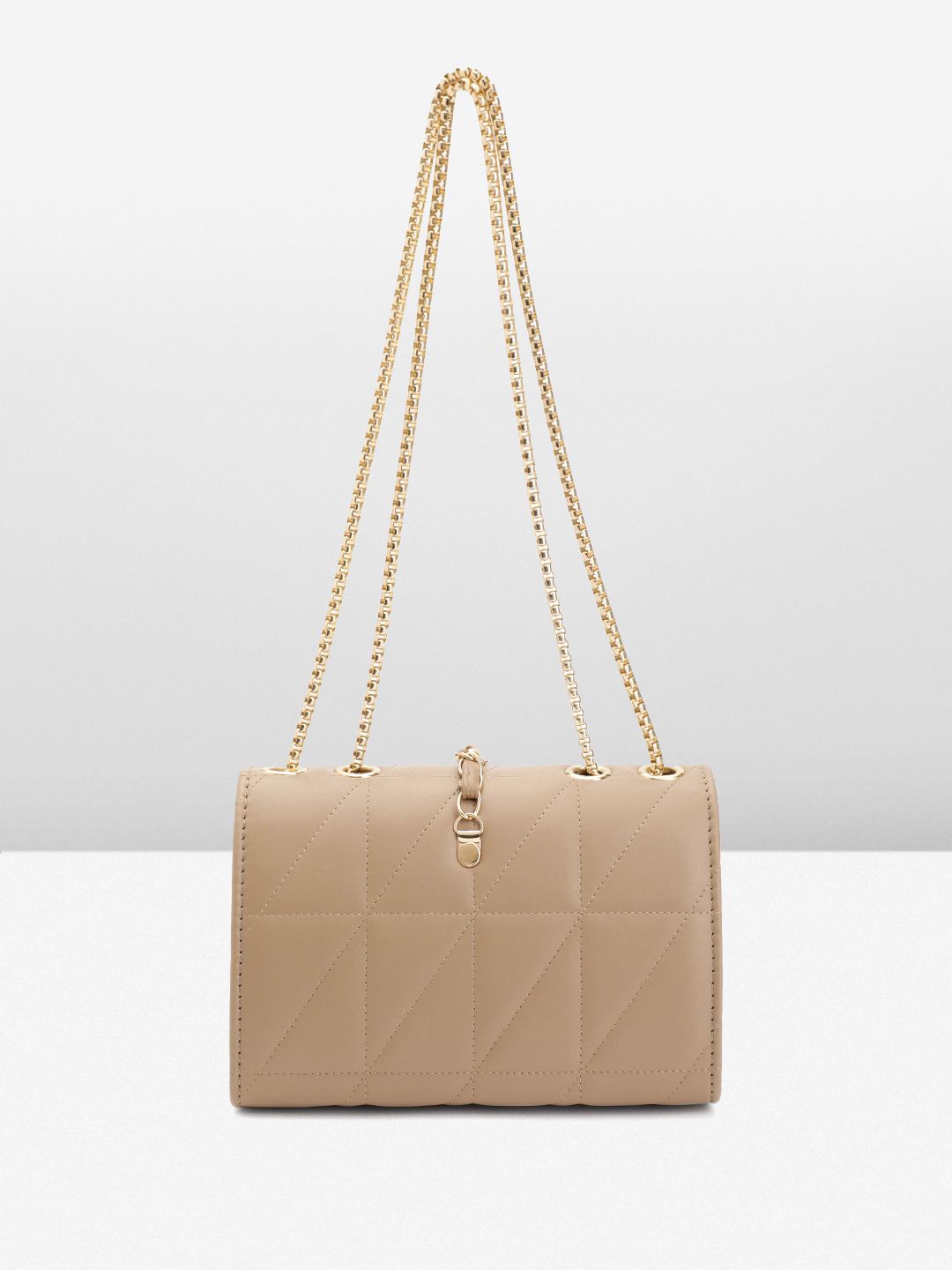 DressBerry Structured Quilted Sling Bag with Lock Detail