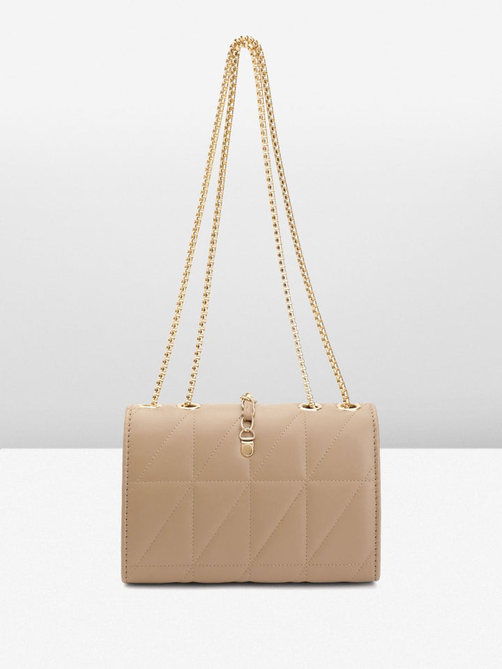 DressBerry Structured Quilted Sling Bag with Lock Detail