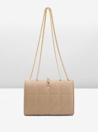 DressBerry Structured Quilted Sling Bag with Lock Detail