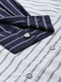 The Indian Garage Co Men Slim Fit Opaque Striped Cotton Casual Shirt