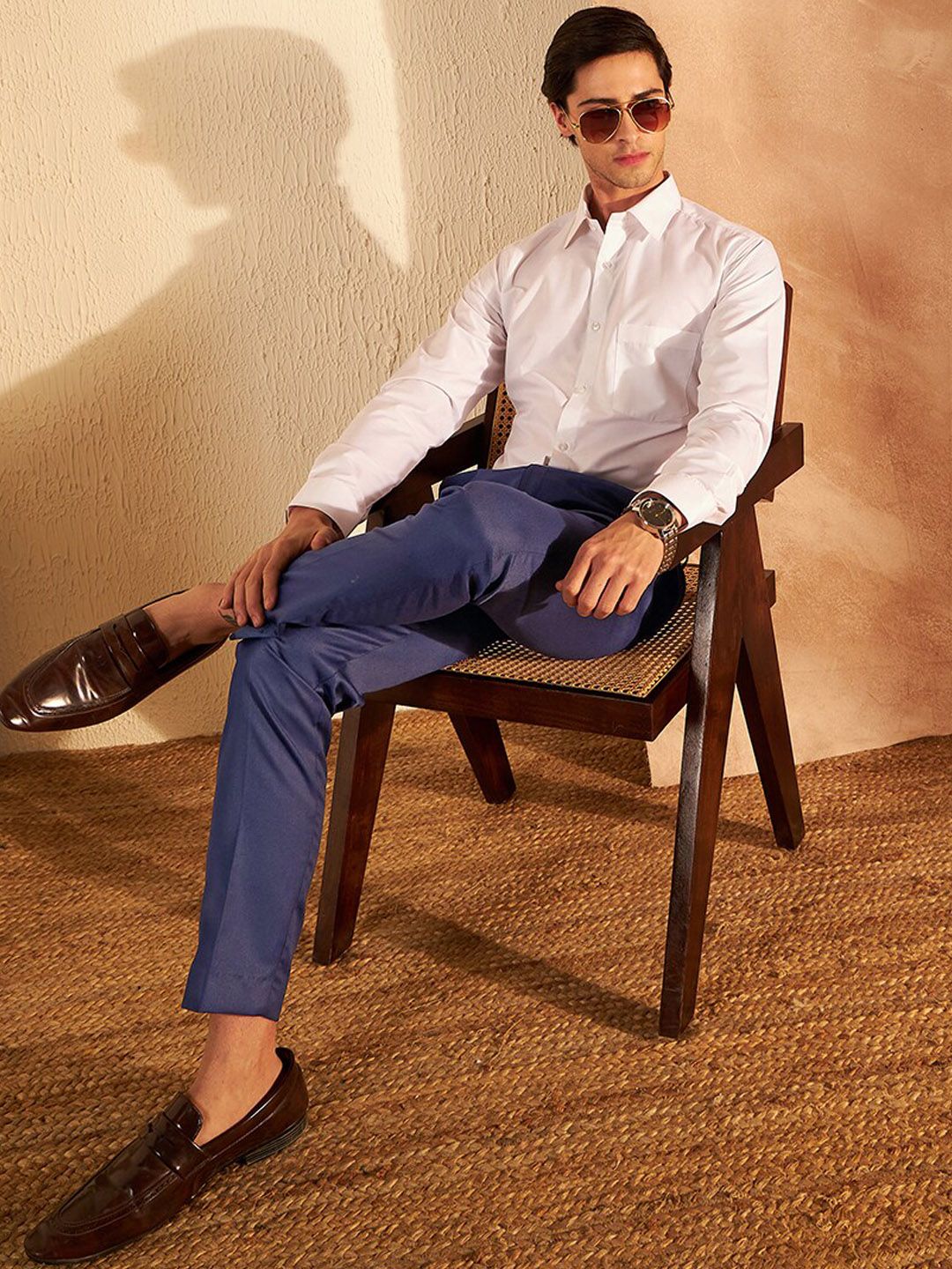 DENNISON Men Smart Tapered Fit Easy Wash Trousers
