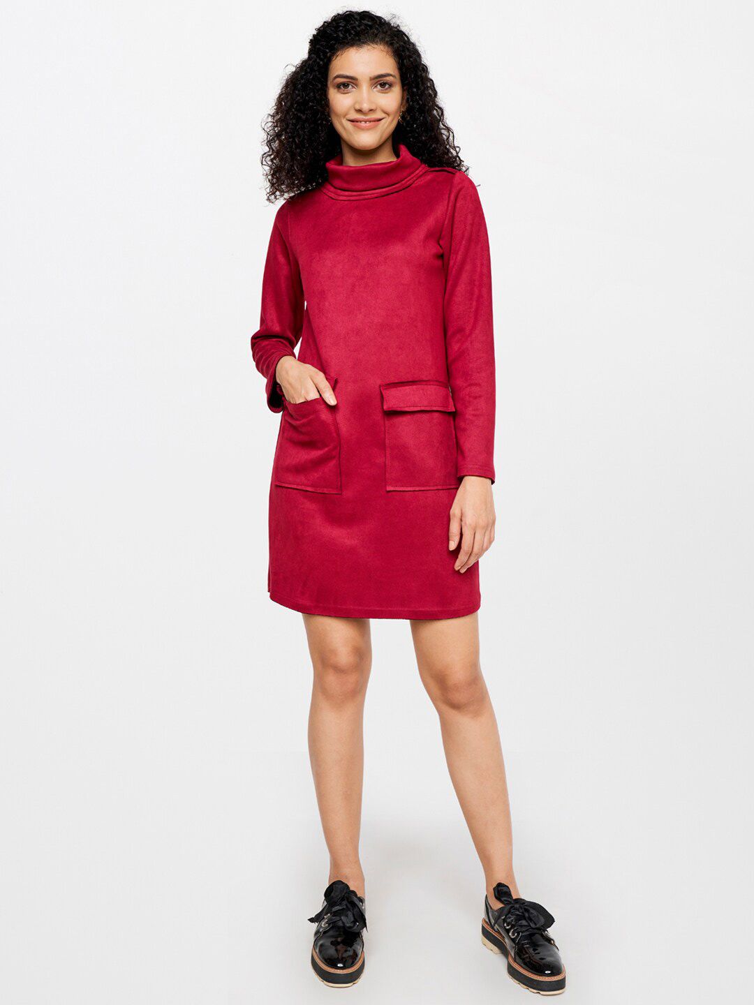 AND Women Red Solid Sheath Dress