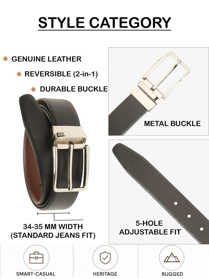Teakwood Leathers Men Leather Reversible Belt