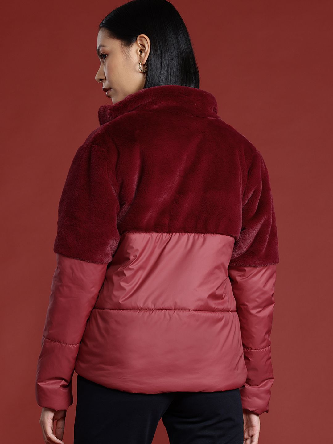 all about you Faux-Fur Detail Padded Jacket