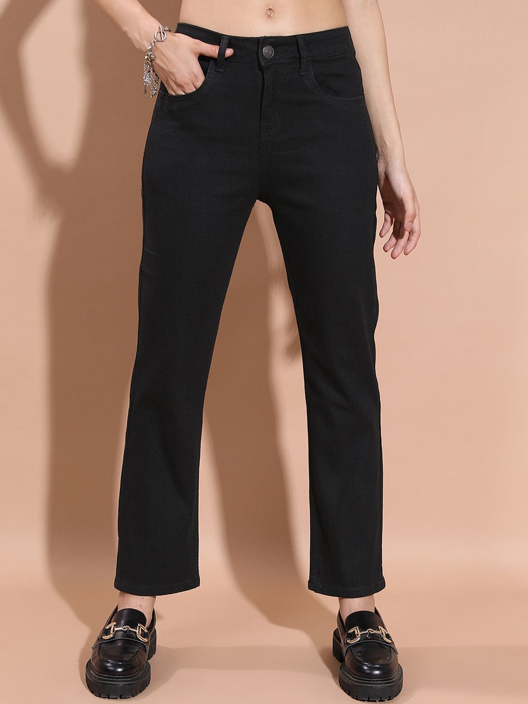 Basics By Tokyo Talkies Women Boyfriend Fit Stretchable Jeans