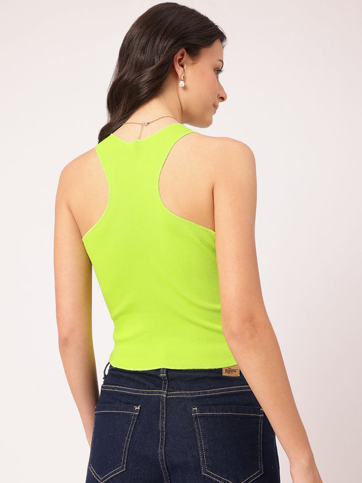 DressBerry Electric Duo Colorblocked Ribbed Top