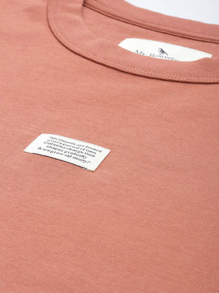 Mr Bowerbird Solid Pure Cotton Casual Oversized T-shirt With Patchwork Detail