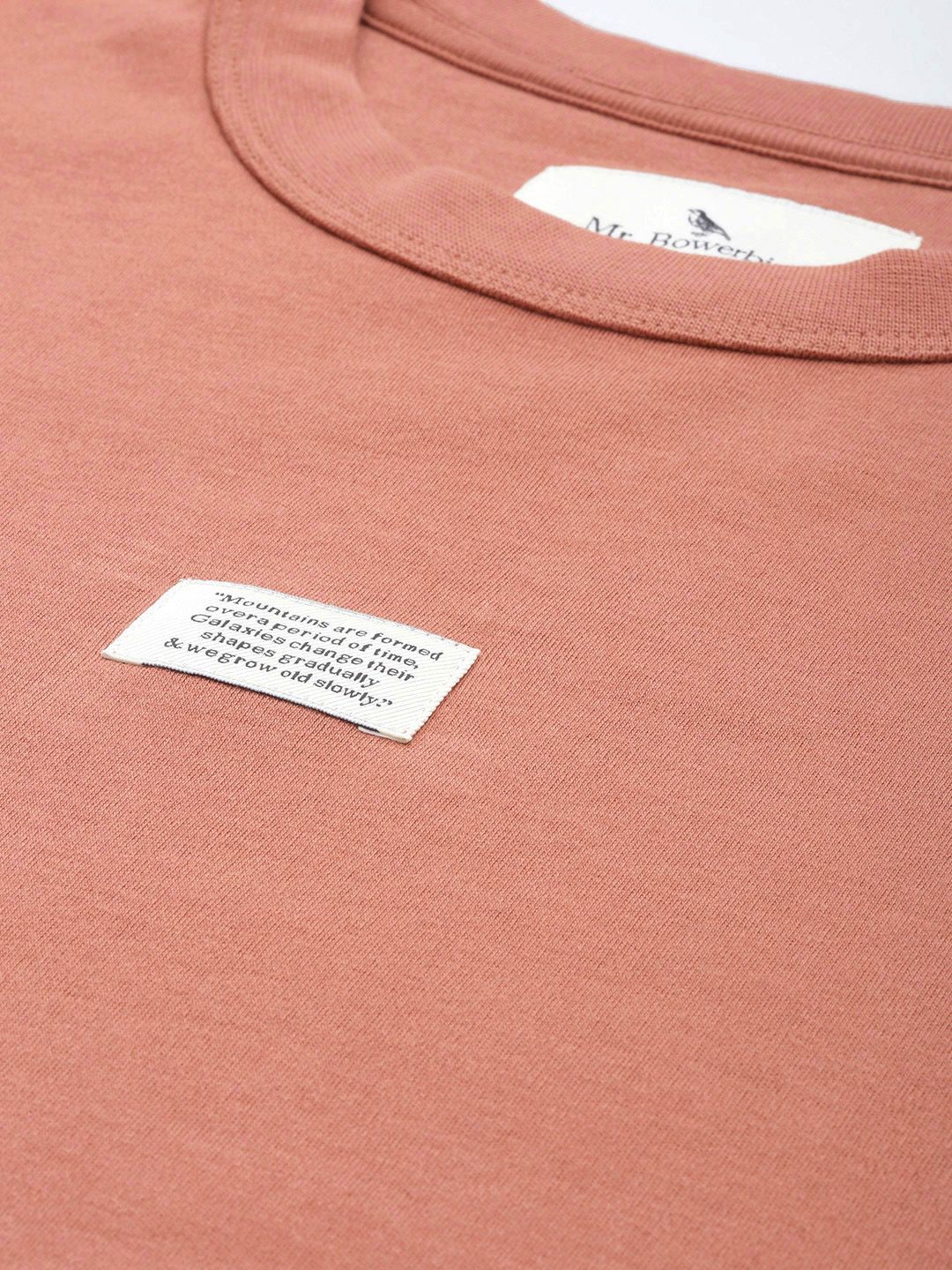 Mr Bowerbird Solid Pure Cotton Casual Oversized T-shirt With Patchwork Detail