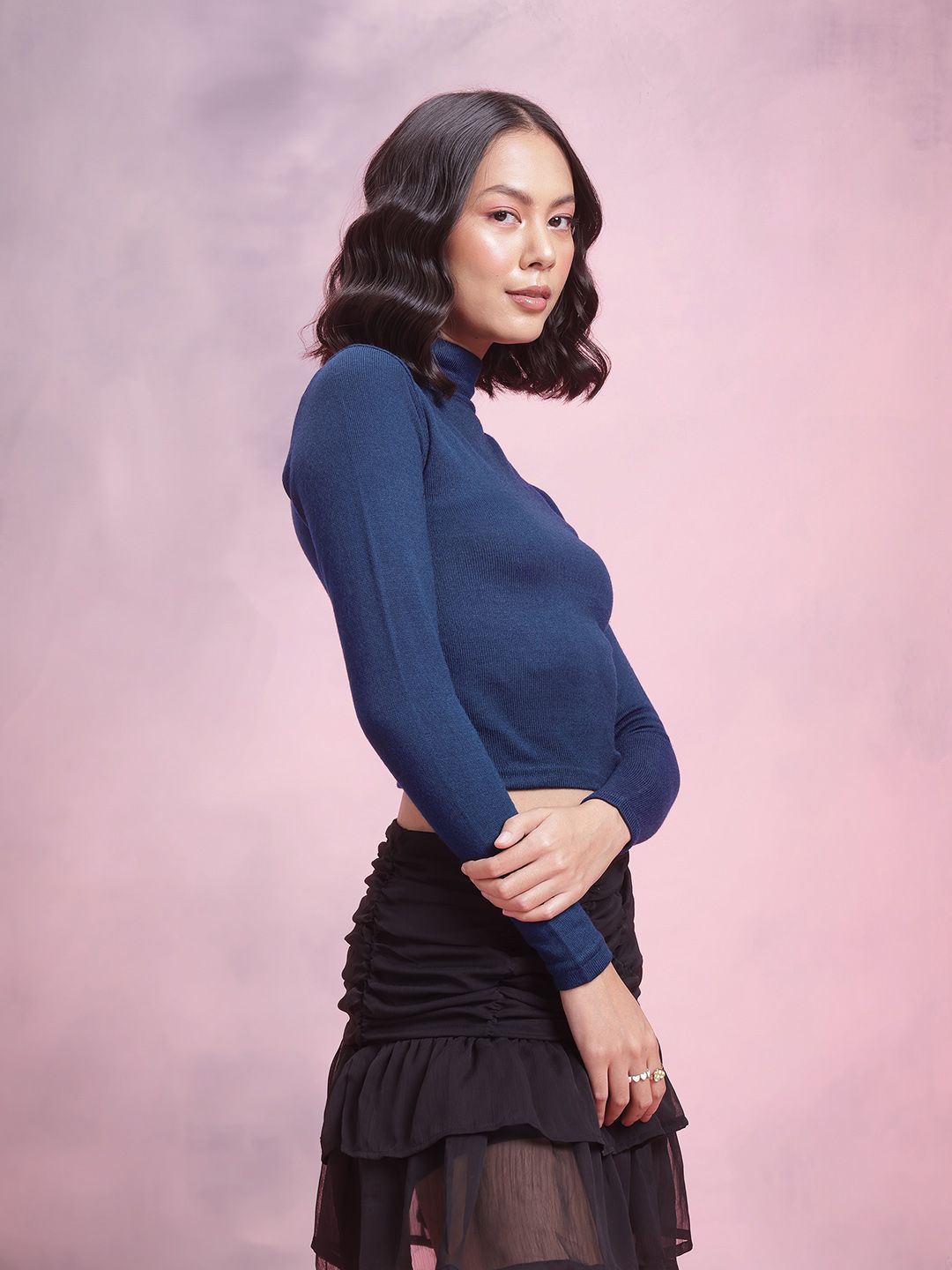 DressBerry High Neck Acrylic Top