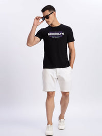 ADRO Typography Printed Round Neck Cotton T-shirt