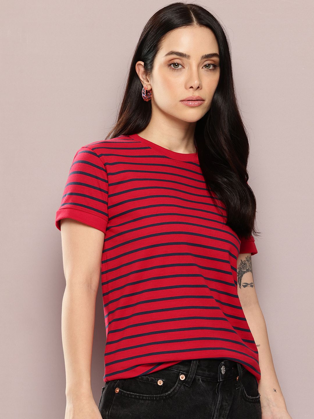 Dillinger Women Short Sleeve Regular Yarn Dyed Tshirt
