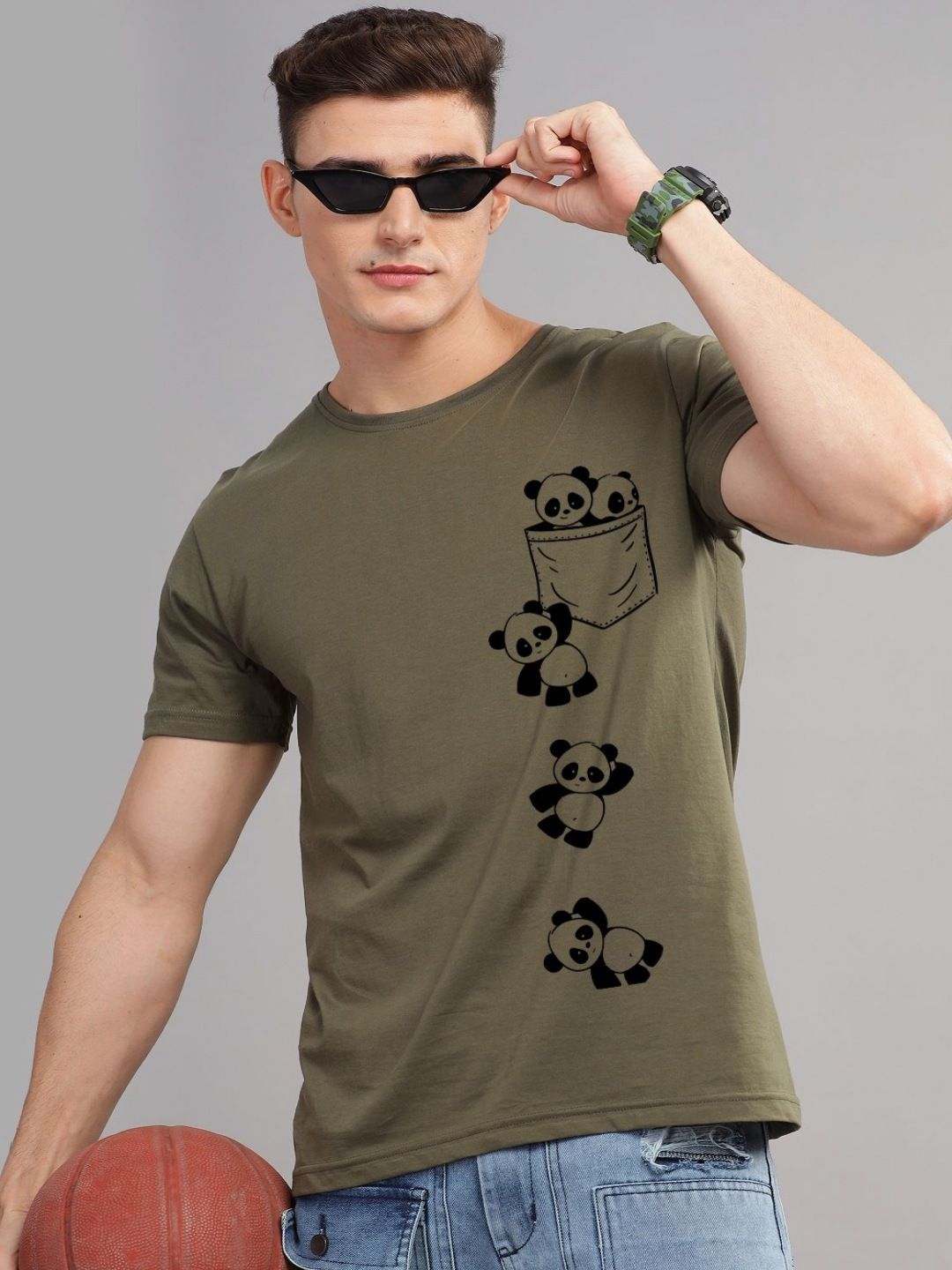 ADRO Men Printed Pockets T-shirt