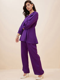 Antheaa Shirt Collar Tunic With Trousers