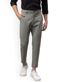Being Human Men Grey Cropped Regular Trousers