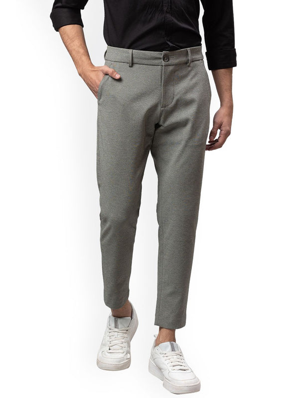 Being Human Men Grey Cropped Regular Trousers