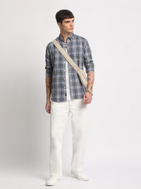 THE BEAR HOUSE Slim Fit Checked Pure Cotton Casual Shirt