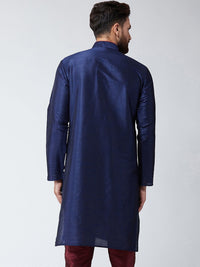 SOJANYA Men Navy Blue Solid Straight Kurta