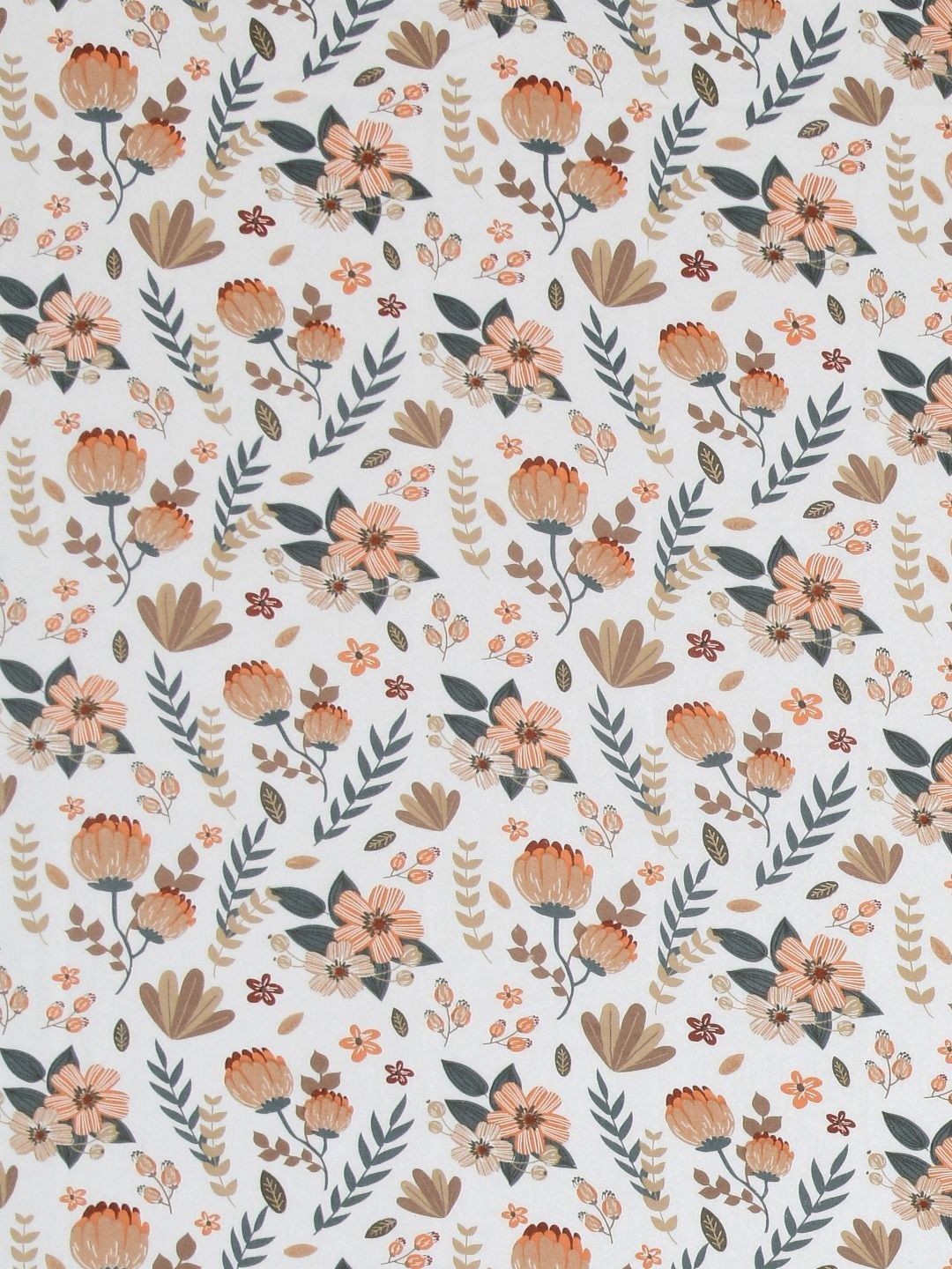 BOMBAY DYEING Dream Lover Brown Floral 104 TC Cotton Queen Bedsheet Set-2.24 m X 2.54 m