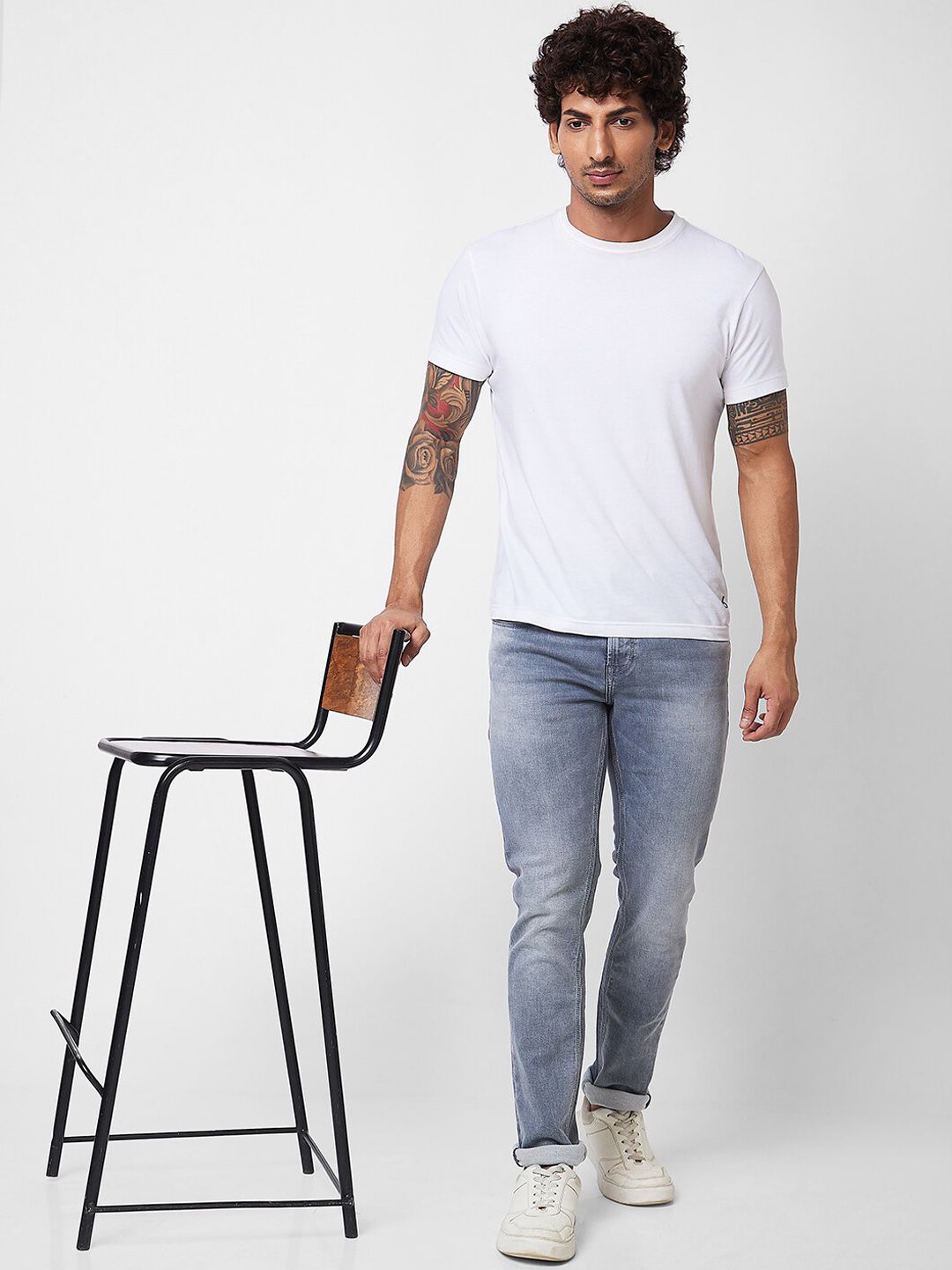 SPYKAR Men Skinny Fit Low-Rise Heavy Fade Cotton Jeans