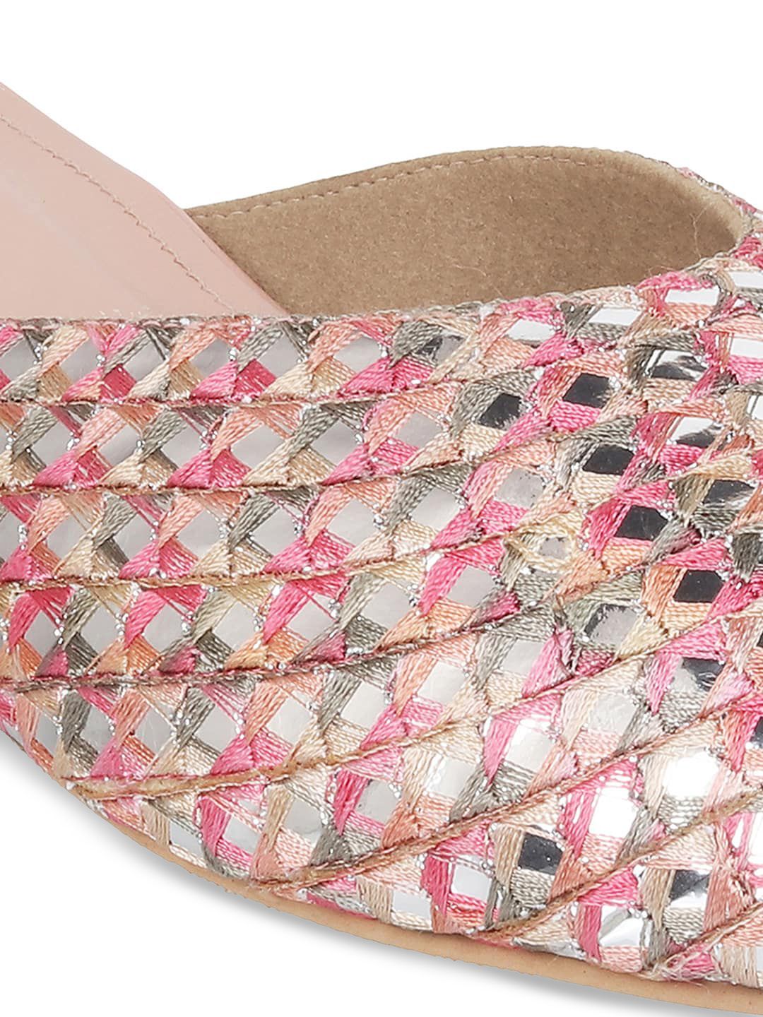 Metro Embellished Round Toe Block Mules