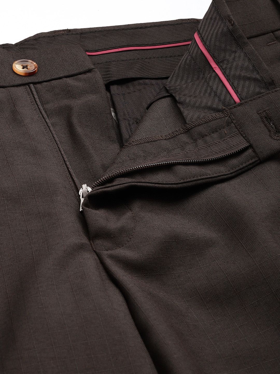 Park Avenue Men Checked Formal Trousers