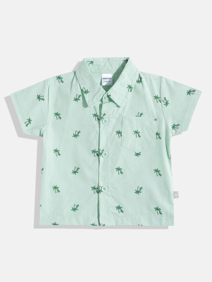 Moms Love Infant Boys Tropical Printed Pure Cotton Casual Shirt