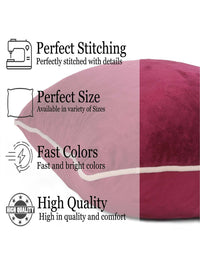 STITCHNEST Maroon & Beige 2-Pieces Velvet Square Cushion Covers