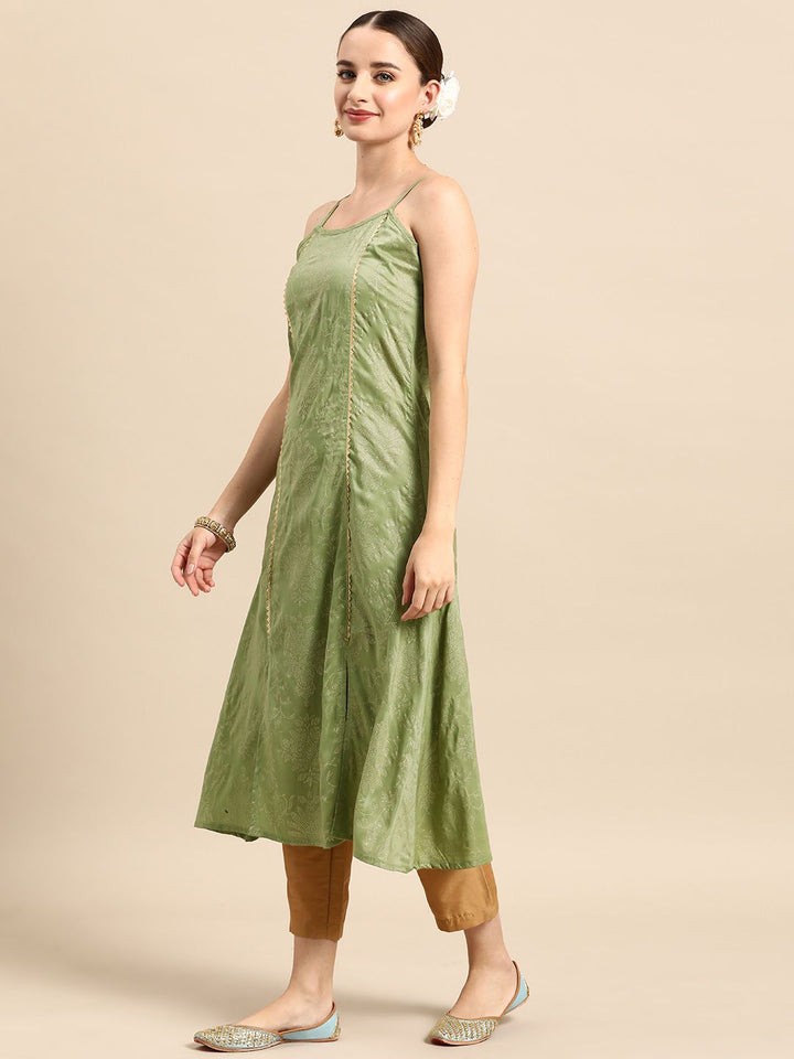 Anouk Ethnic Motifs Printed Shoulder Straps A-Line Kurta