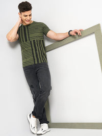 The Indian Garage Co Men Black Mid-Rise Bootcut Low Distress Heavy Fade Stretchable Jeans