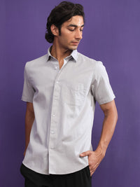 RARE RABBIT Men Darwin Slim Fit Spread Collar Cotton Shirt