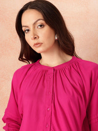 all about you Pin Tucks Raglan Sleeves Casual Shirt