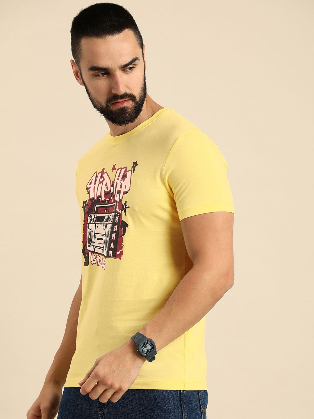 Being Human Pure Cotton Graphic Printed Casual T-shirt