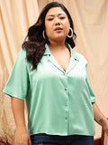 CURVY STREET Comfort Opaque Satin Casual Shirt