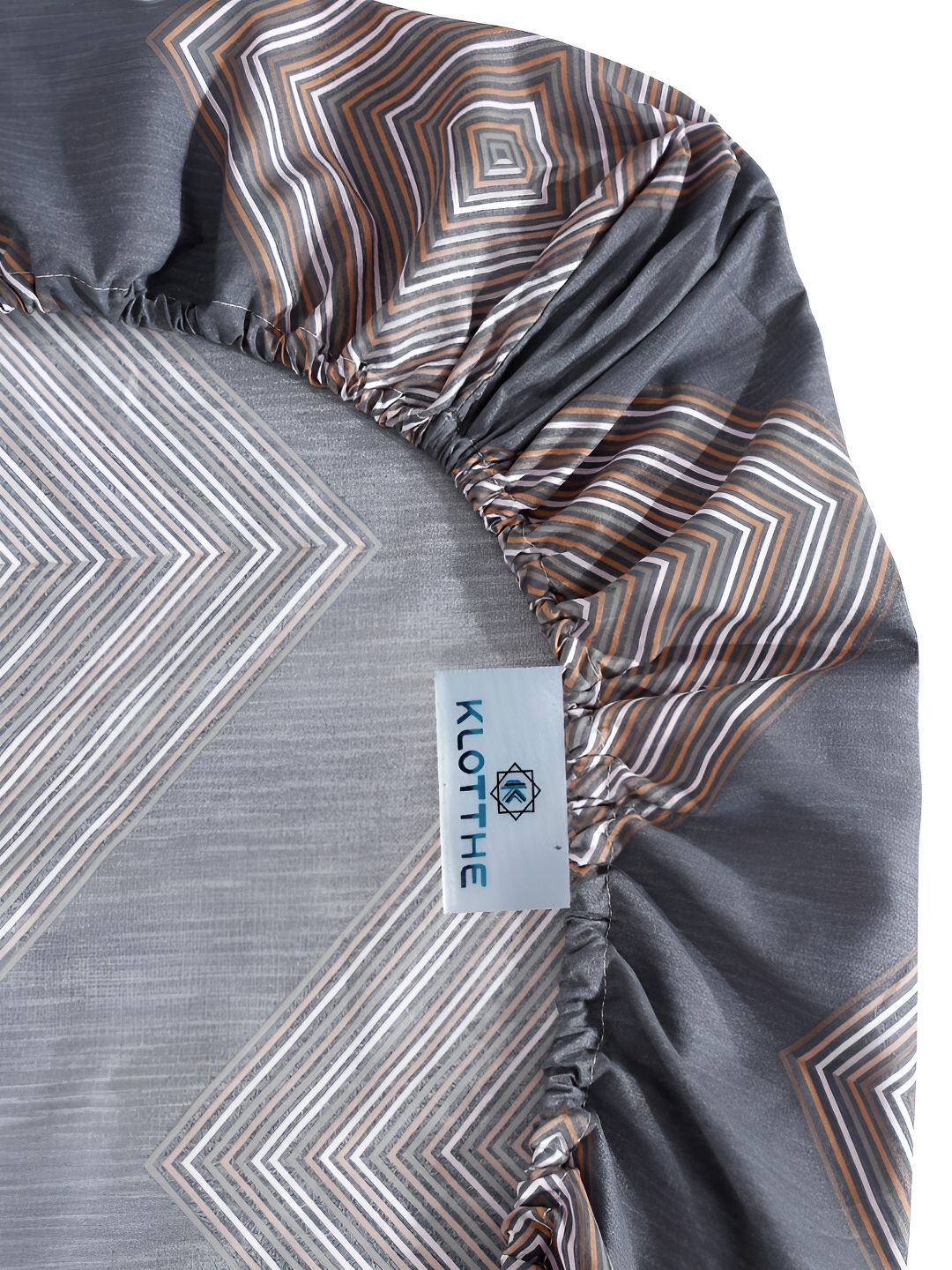 KLOTTHE Printed 300 TC Double Fitted Bedsheet with 2 Pillow Cover In Book Fold Packing