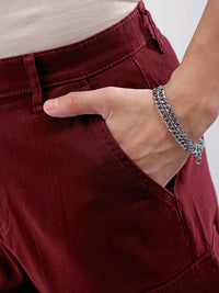 The Indian Garage Co Men Loose Fit Mid Rise Cotton Cargos