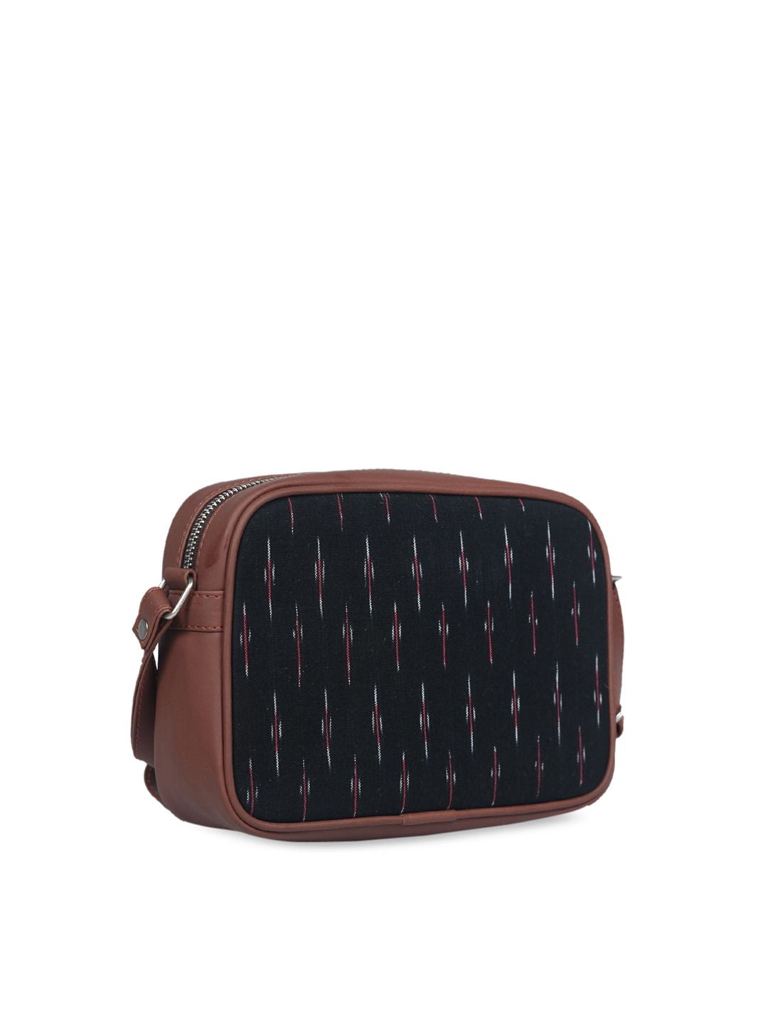 ZOUK Black Printed Structured Sling Bag