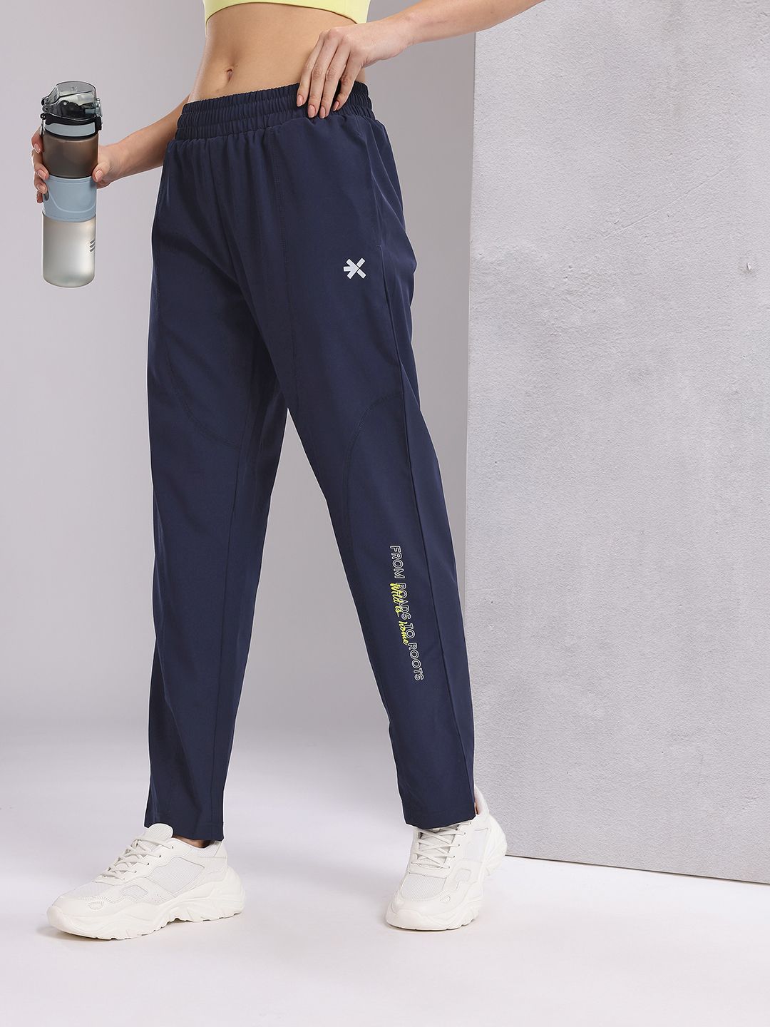 HRX by Hrithik Roshan Women Typography Print Mid-Rise Running Track Pants