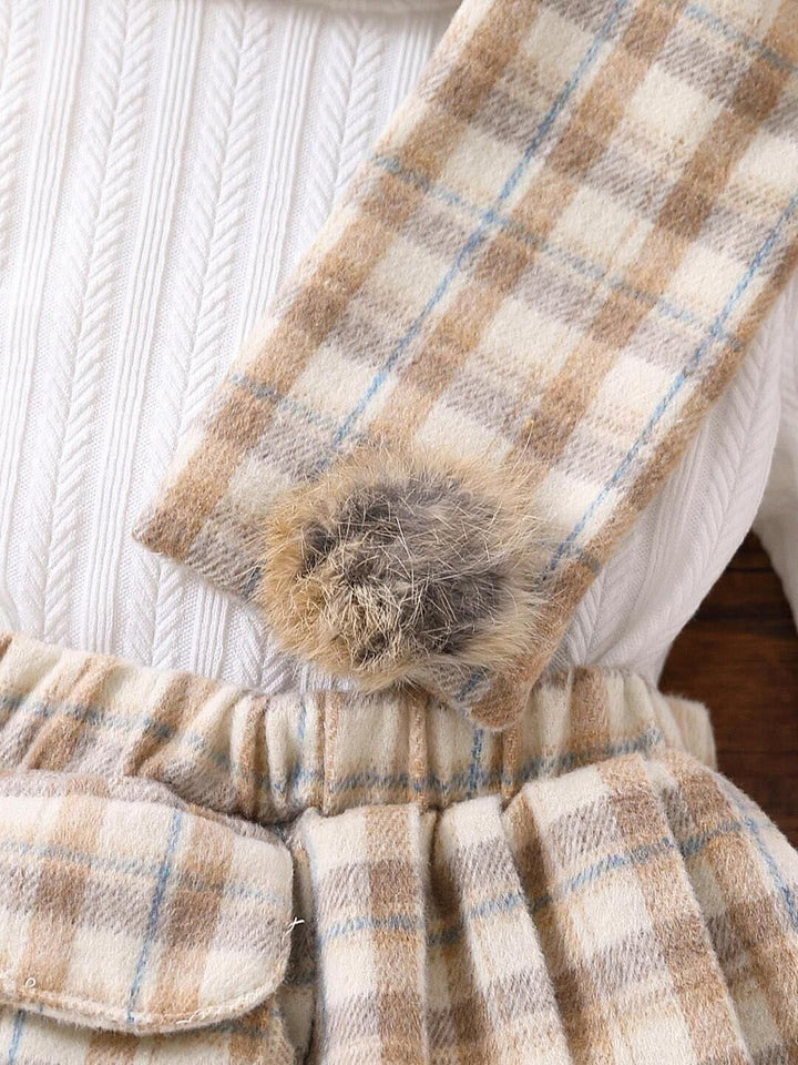 YK Girls Self Designed Long Sleeve Top Skirt & Dupatta Clothing Set