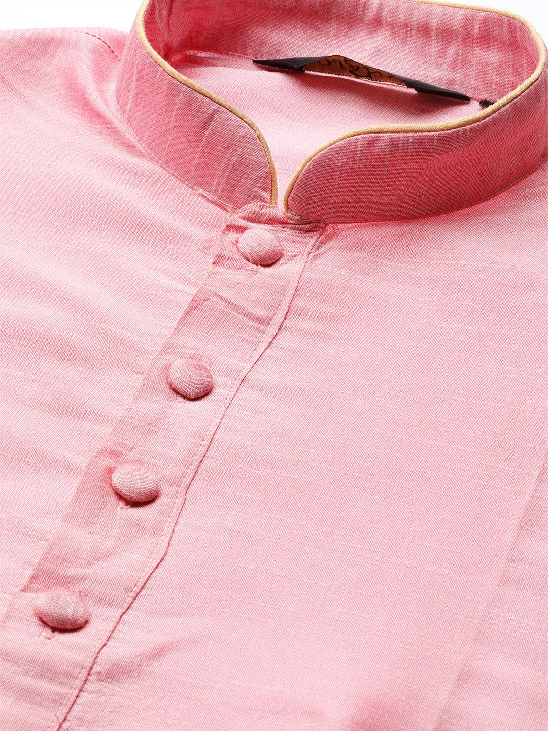 SOJANYA Men Pink Solid Kurta Lurus