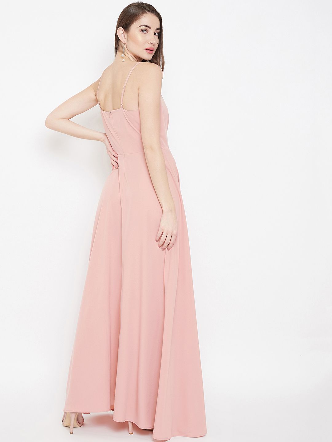 Berrylush Pink Front Slit Maxi Dress
