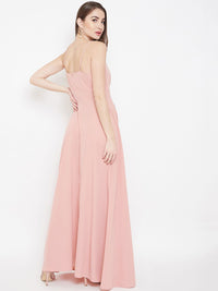 Berrylush Pink Front Slit Maxi Dress
