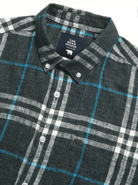 THE BEAR HOUSE Slim Fit Tartan Checked Button Down Collar Twill Casual Shirt