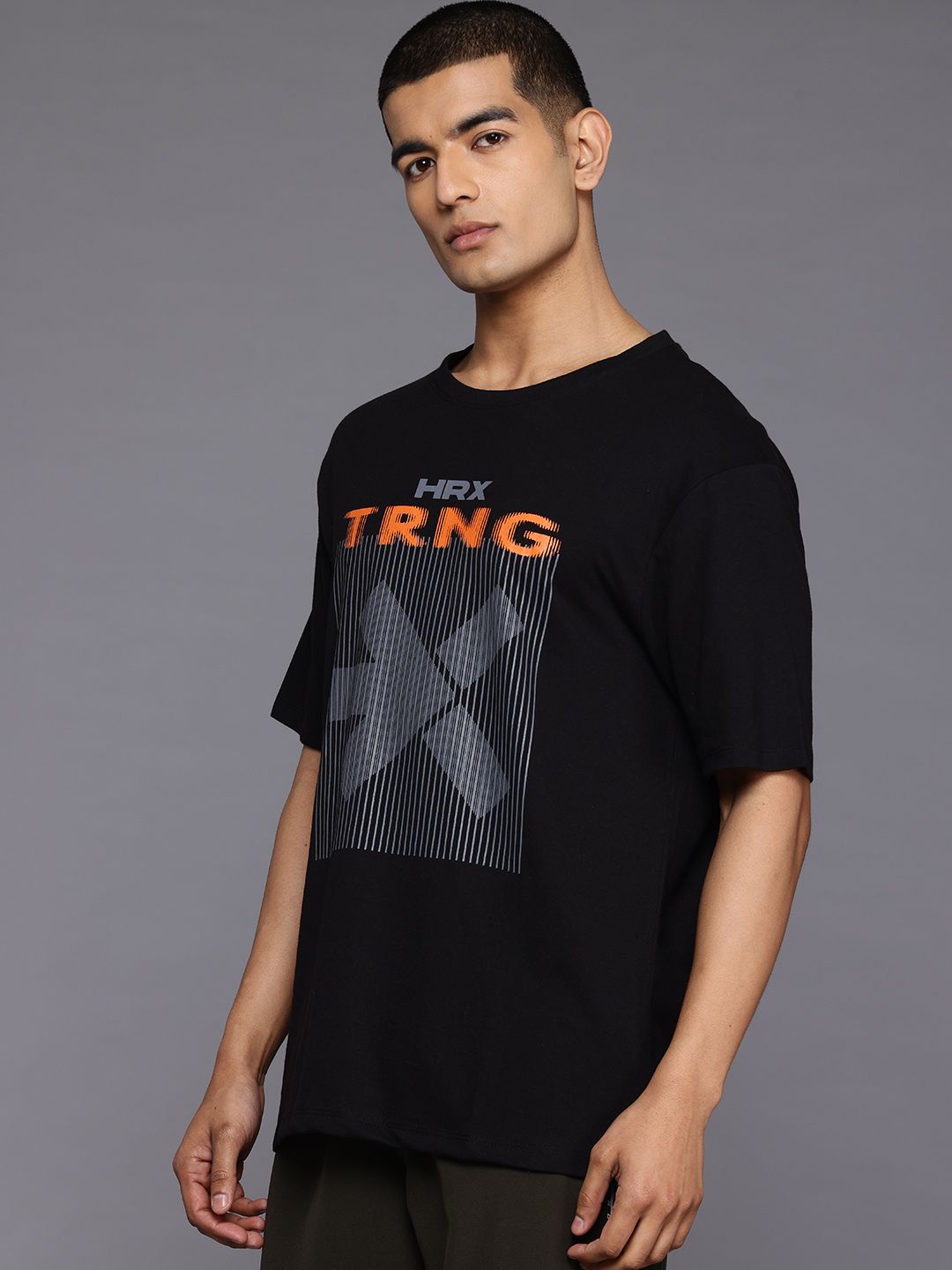 HRX by Hrithik Roshan Brand Logo Printed Training T-shirt