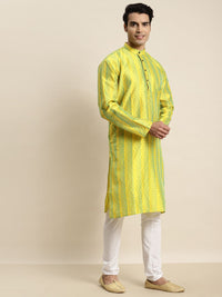 SOJANYA Lelaki Sutera Blend Motif Etnik Sulam Kurta