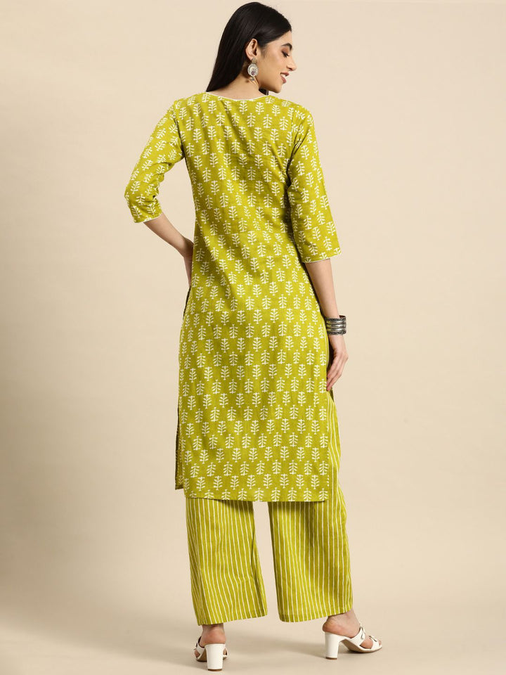 Anouk Ethnic Motifs Printed Pure Cotton Kurta With Palazzos