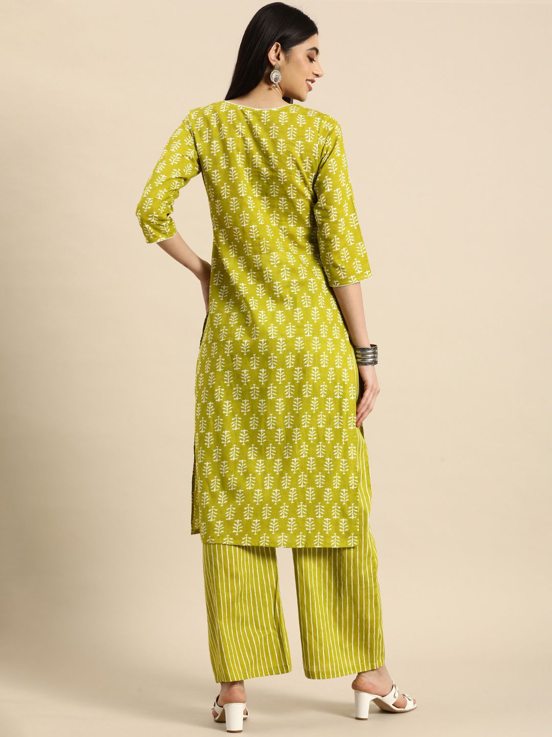 Anouk Ethnic Motifs Printed Pure Cotton Kurta With Palazzos