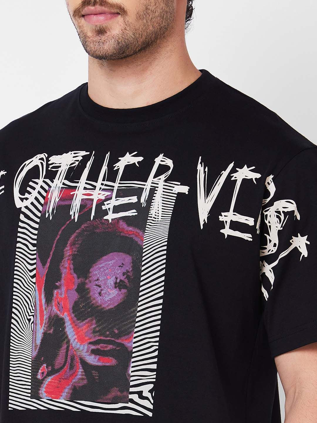 SPYKAR Printed Round Neck Cotton T-shirt